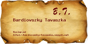 Bardiovszky Tavaszka névjegykártya